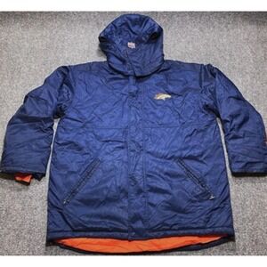 Denver Broncos Jacket Mens Large Blue NFL Football Nike Pro Line Hooded Parka